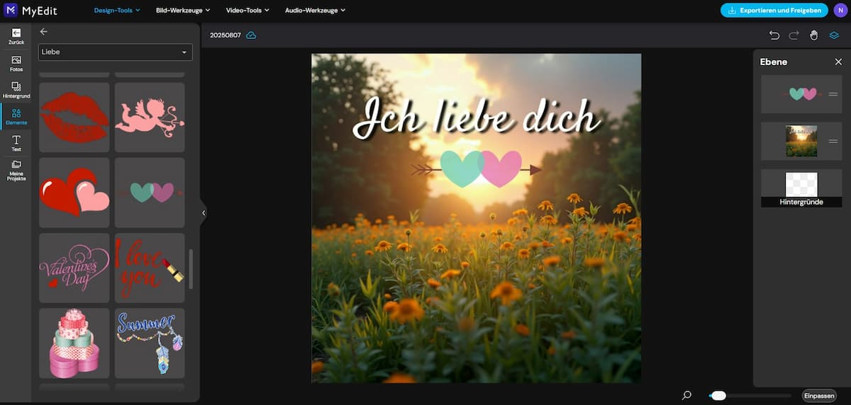 MyEdit - Liebesgrüße gestalten MyEdit - Liebesgrüße gestalten