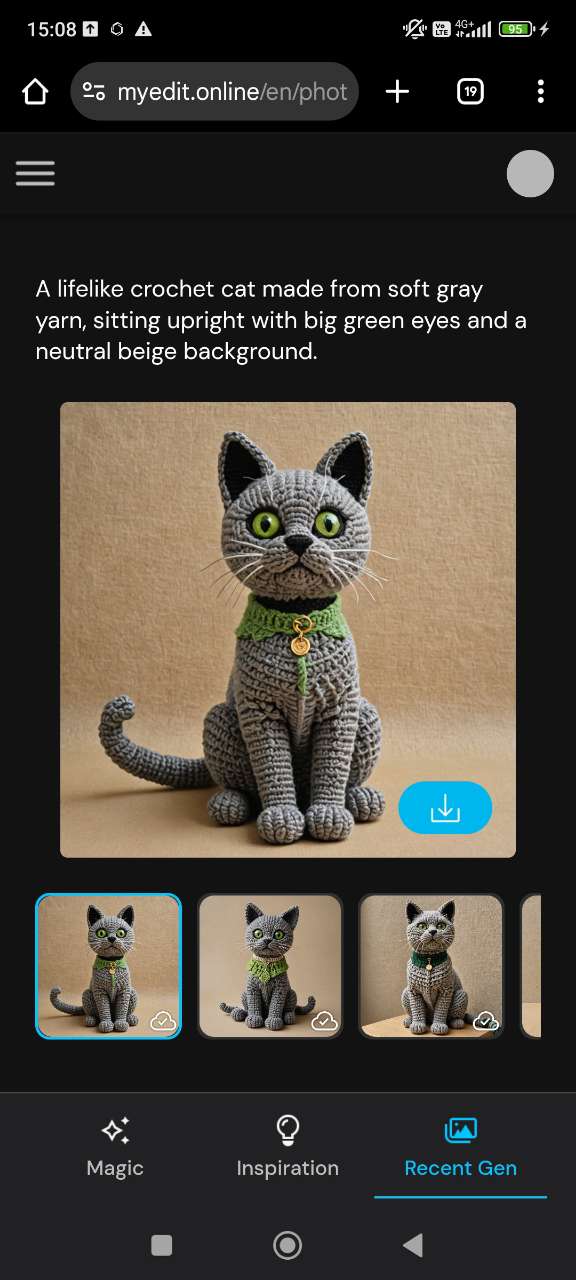 Final AI Crochet Cat result