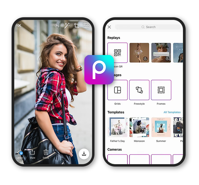 PicsArt app UI PicsArt app UI