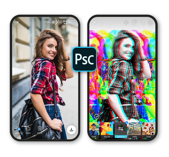 Adobe Photoshop Camera app UI Adobe Photoshop Camera app UI