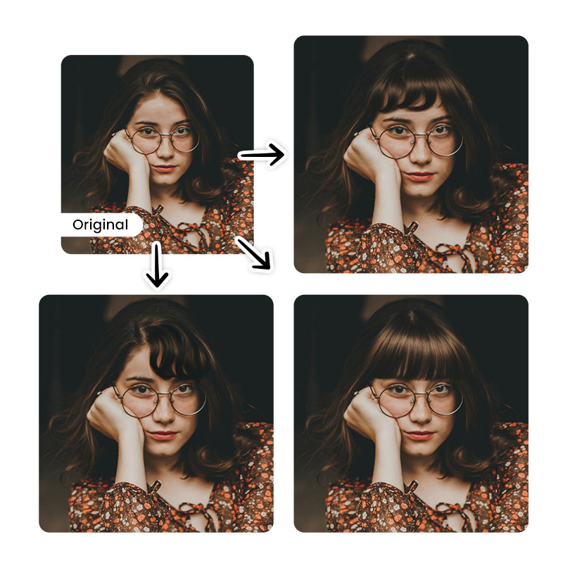 Try on bangs with PhotoDirector Try on bangs with PhotoDirector