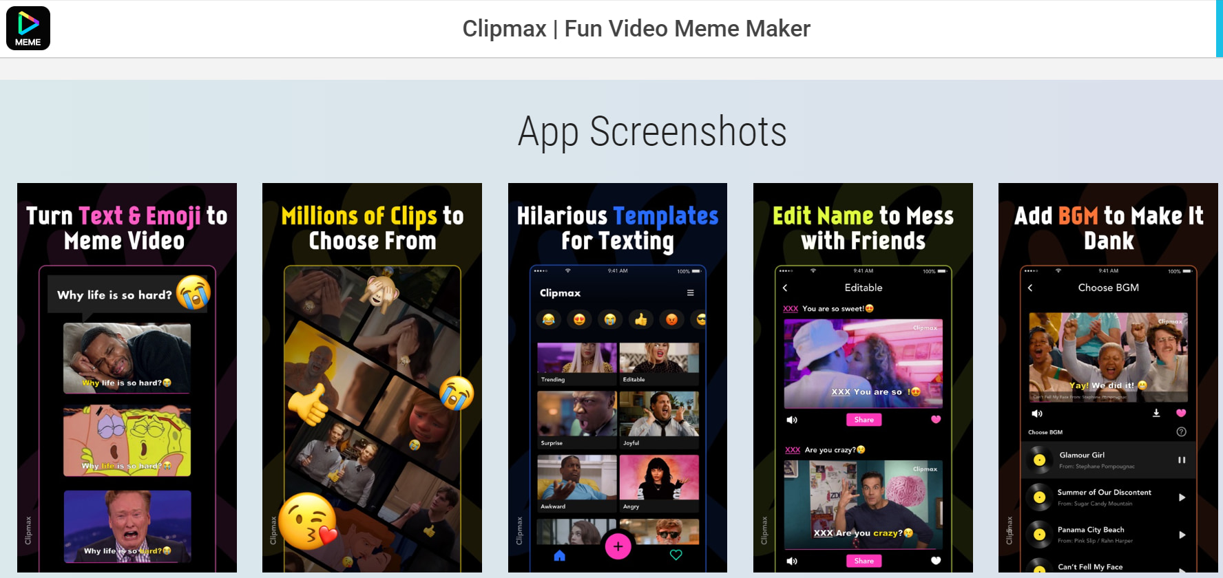 Clipmax app Interface