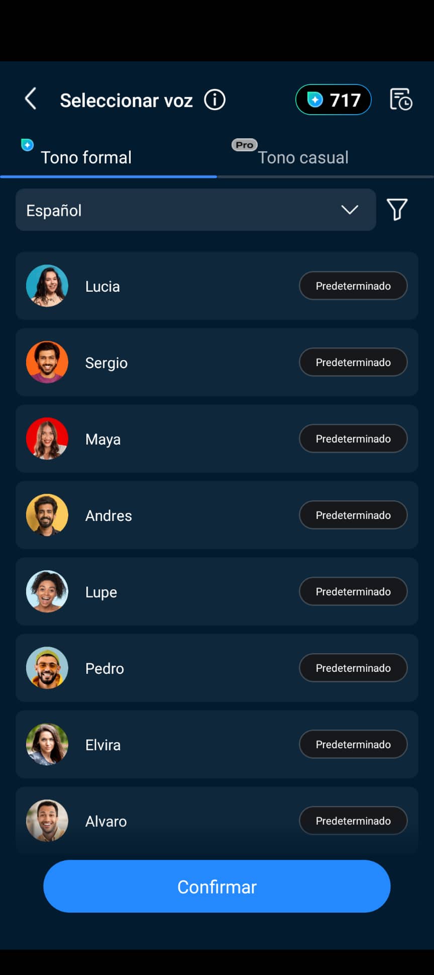 Interfaz de la app PowerDirector