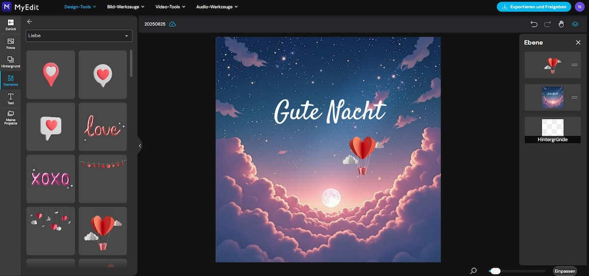 MyEdit - Gute Nacht Grüße gestalten