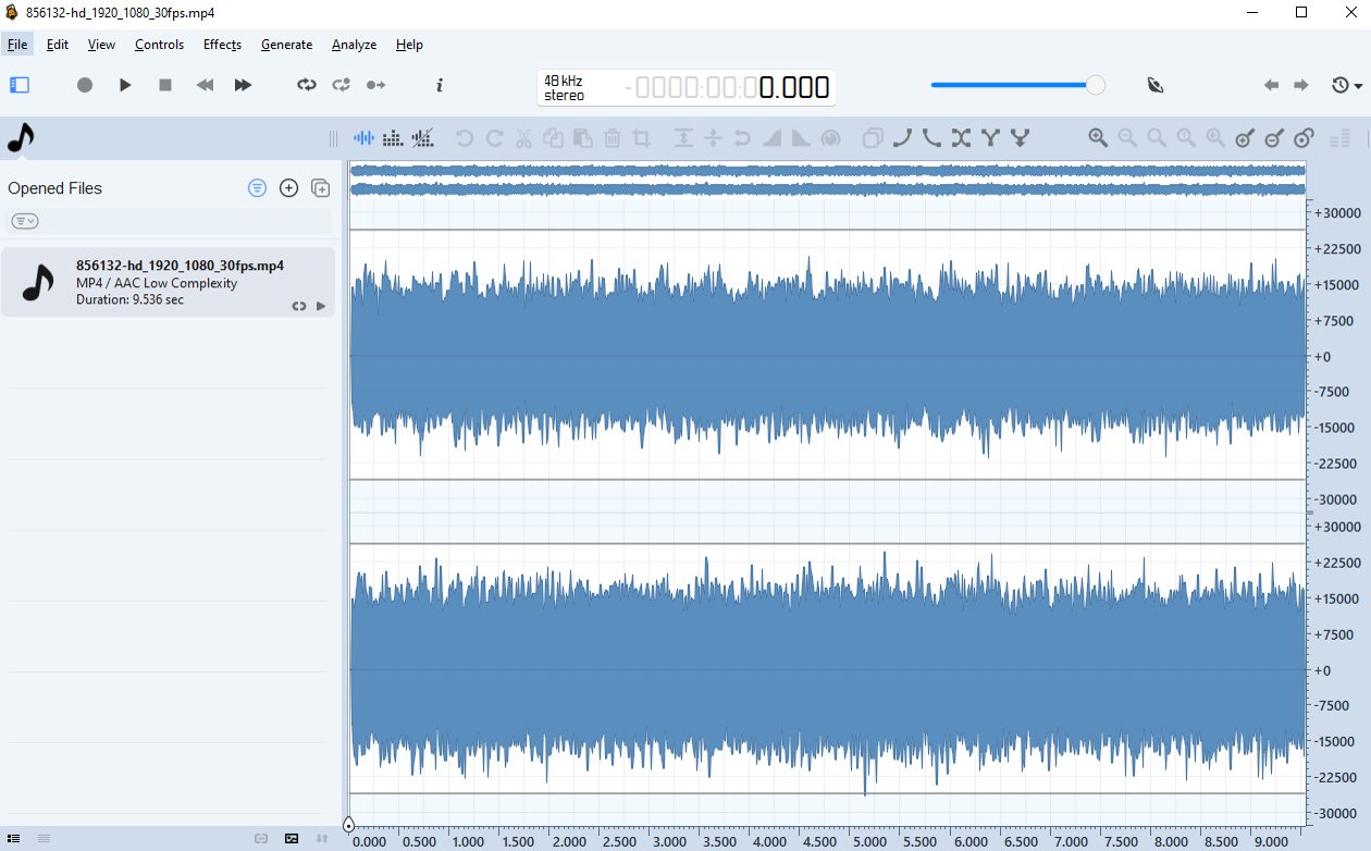OcenAudio Interface