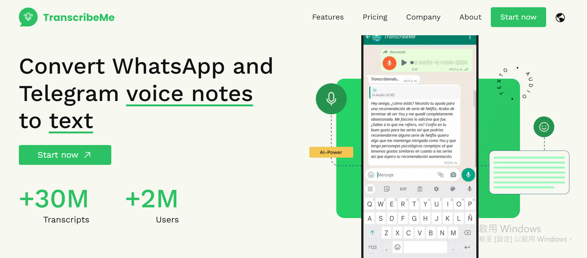 Transcribeme.app Screenshot