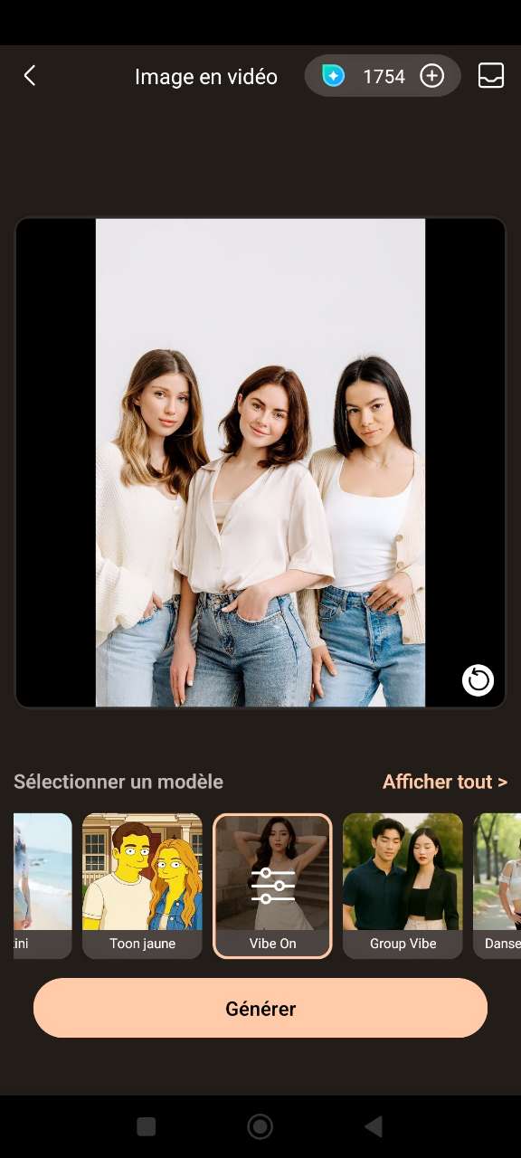 PhotoDirector - faire bouger une photo avant
