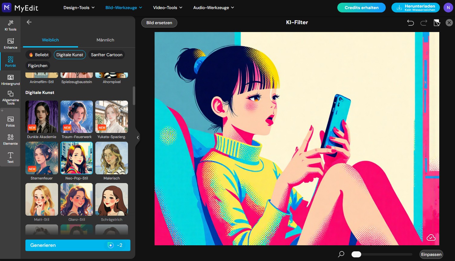 MyEdit KI-Pop-Art-Kunstfilter MyEdit KI-Pop-Art-Kunstfilter