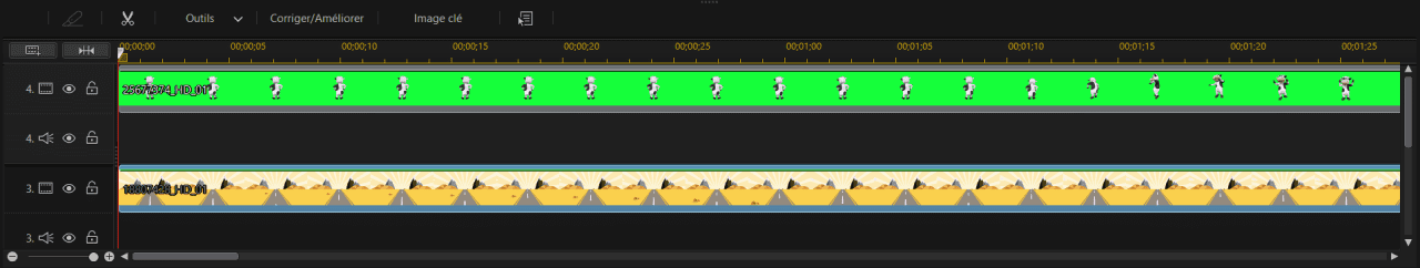 pistes pour gestion fond vert sur timeline