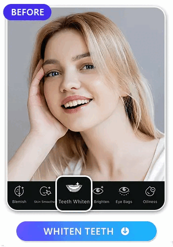 PhotoDirector - Whiten teeth