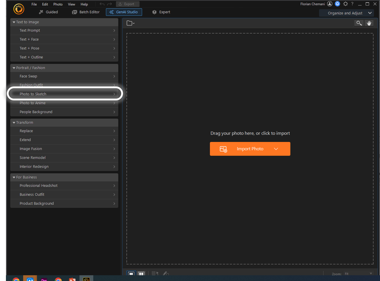 Turn photo into sketch - PC Step 2