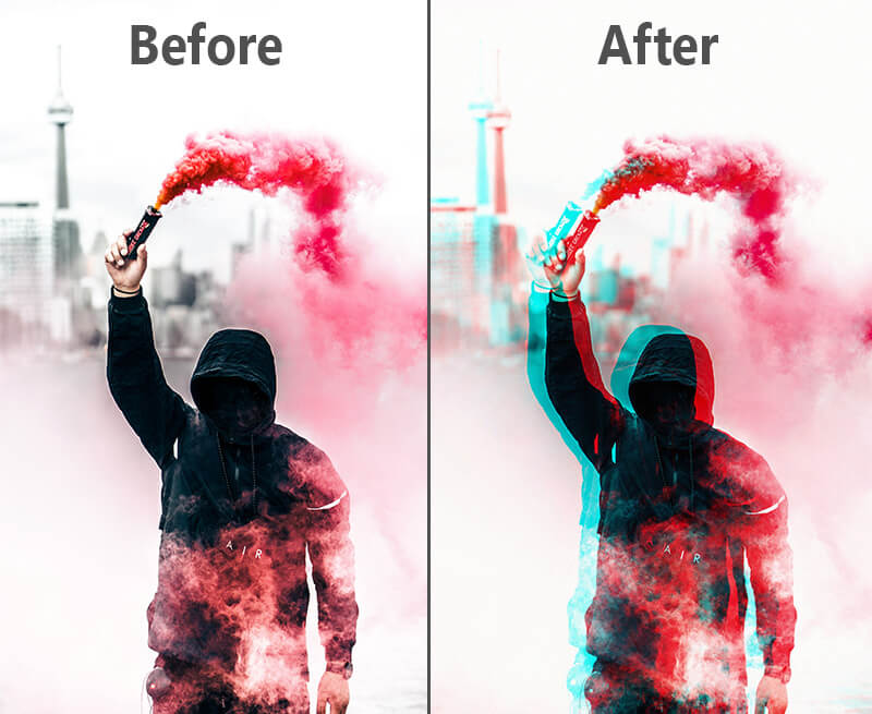 PhotoDirector App - Glitch Effect Example