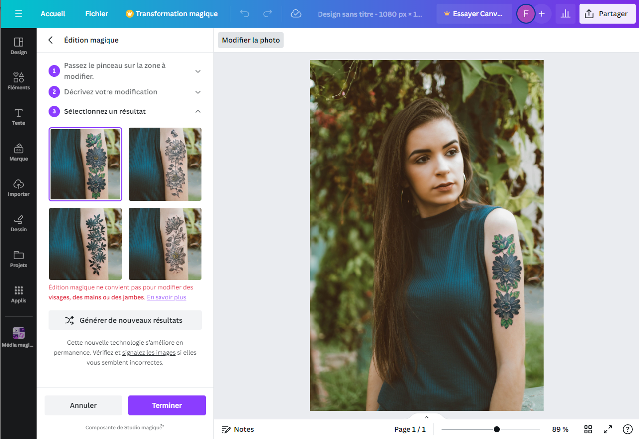 Canva - Solution retouche photo IA en ligne