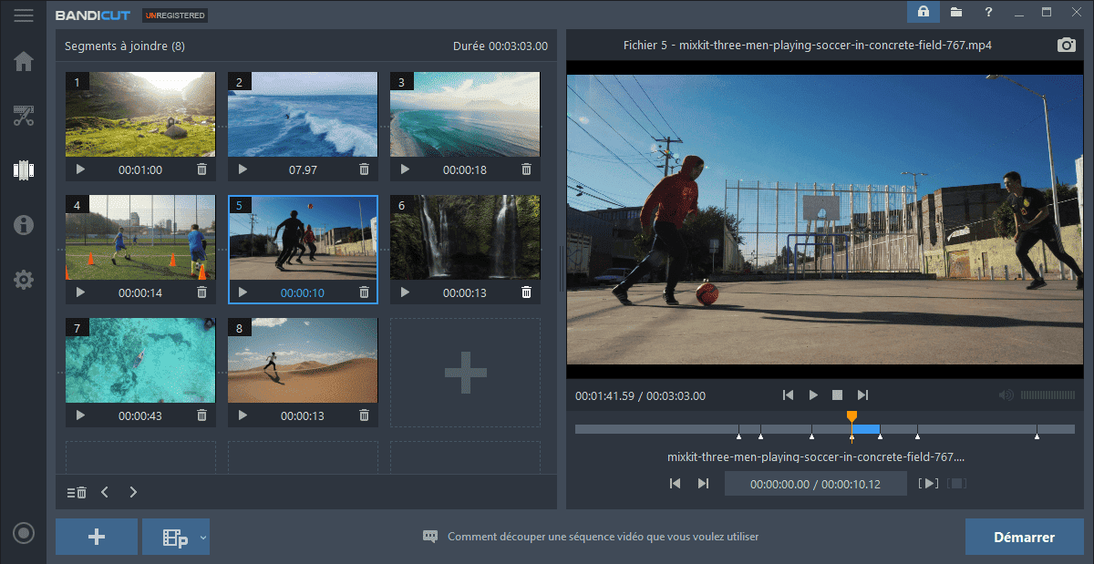 PowerDirector interface - Fusionner plusieurs vidéos
