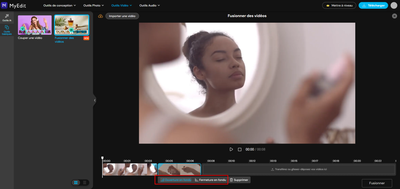 Étape 4 : ajouter des transitions entre les vidéos