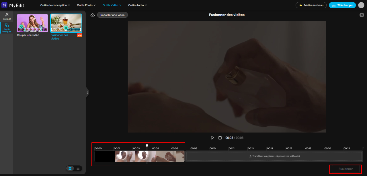 Étape 5 : exporter la vidéo fusionnée