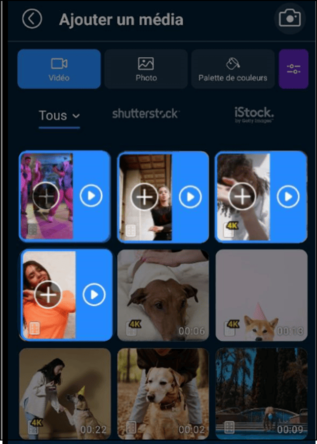 fusionner videos sur app powerdirector - choisir video