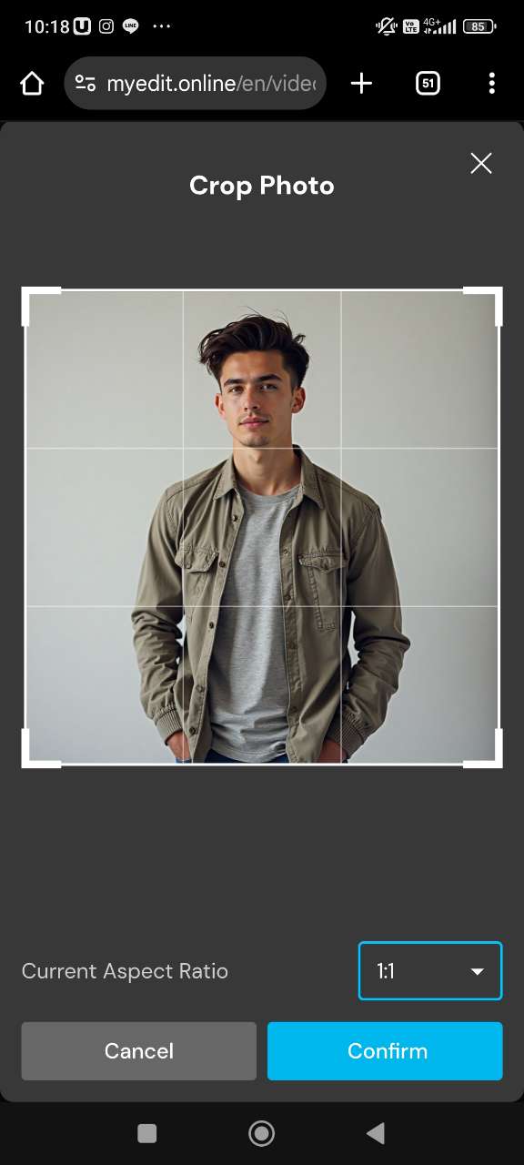 Uploading portrait to MyEdit Image to Video
