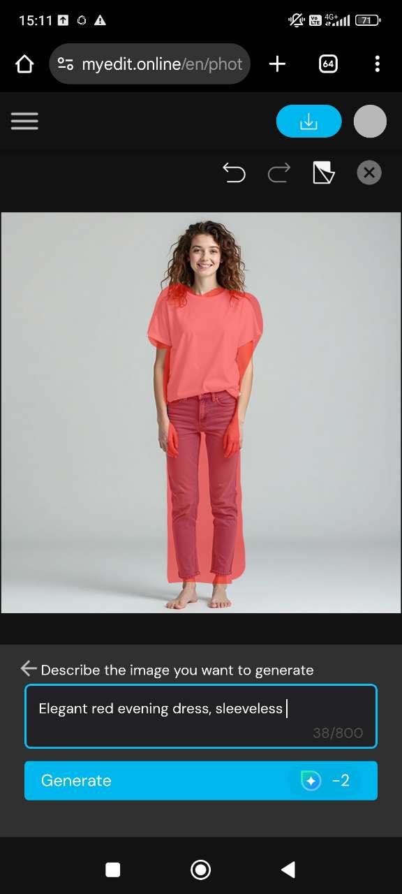 Enter a clothing prompt in AI Replace