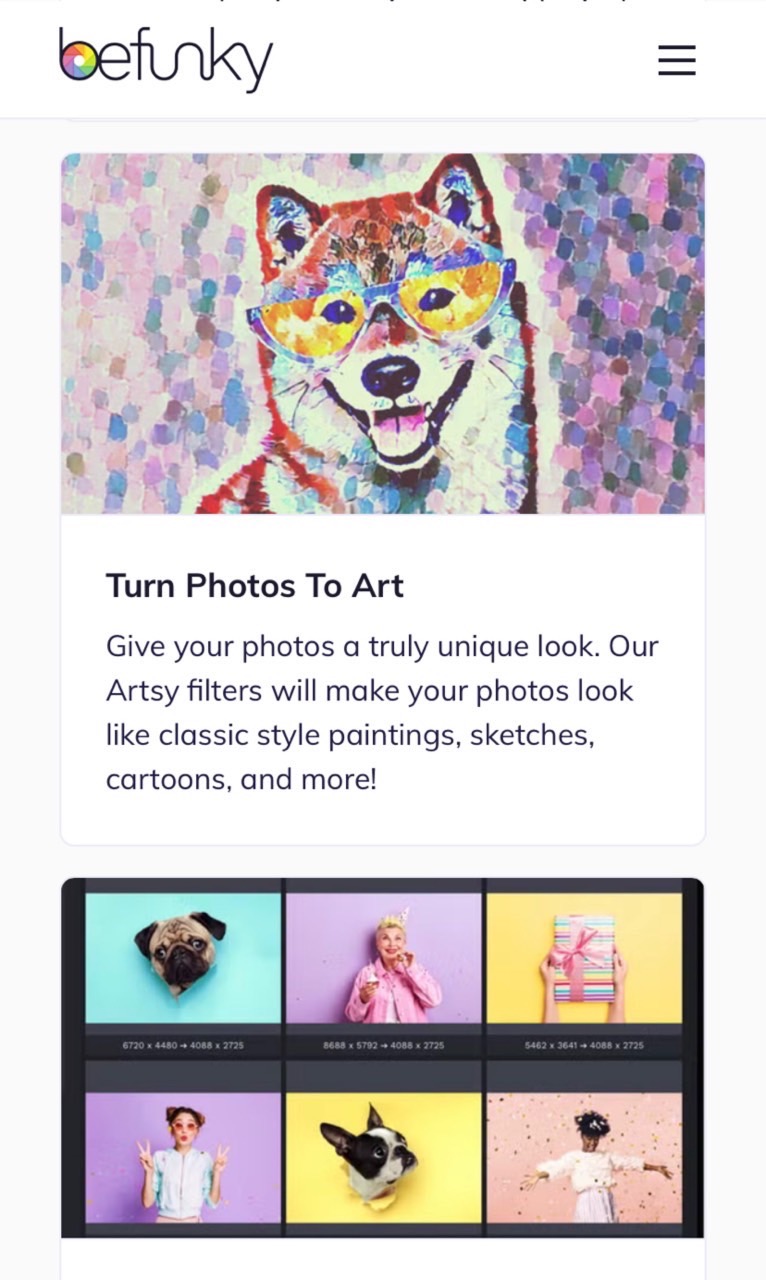 BeFunky - Editor de fotos online con herramientas para pasar fotos a dibujos
