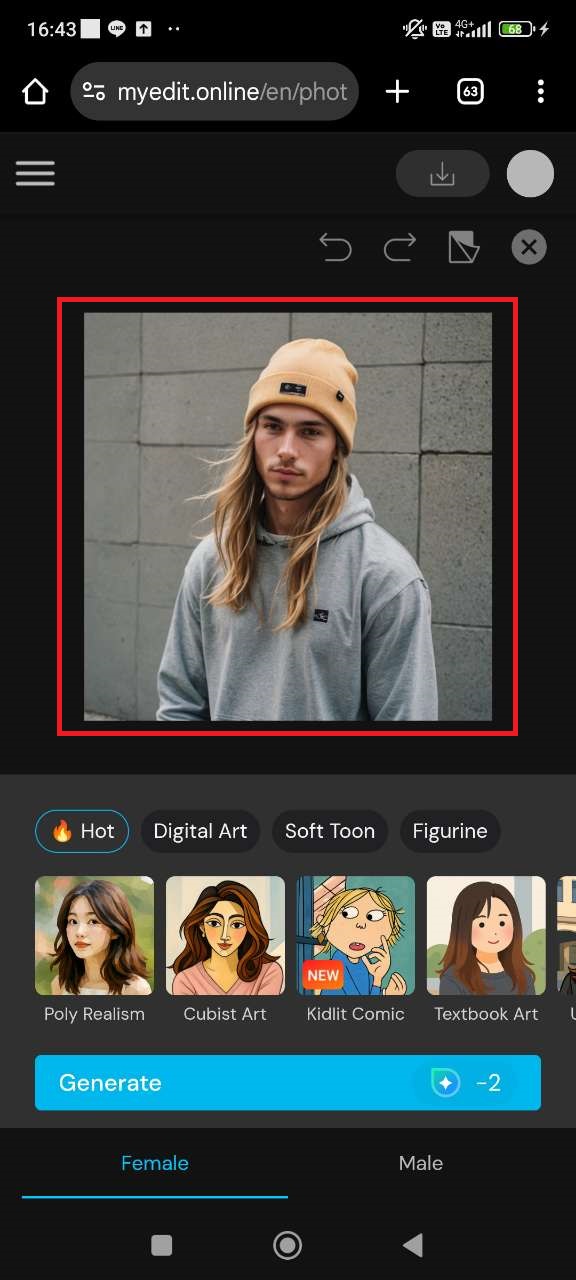 Upload portrait for Charlie and Lola AI style