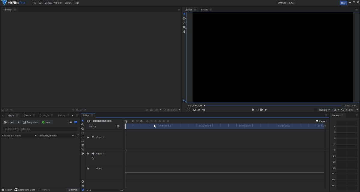 Hitfilm インターフェース