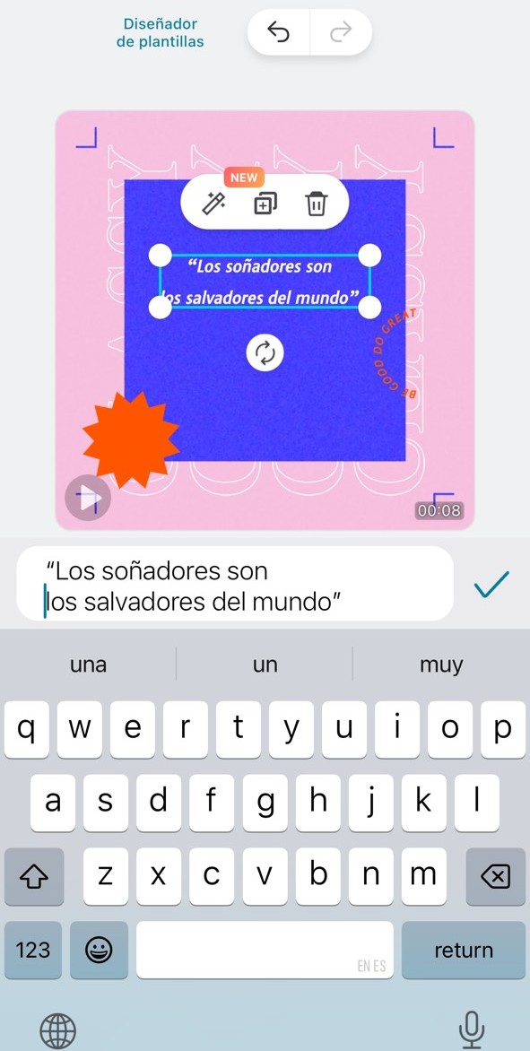 crear una publicación o tarjeta con frases motivadoras