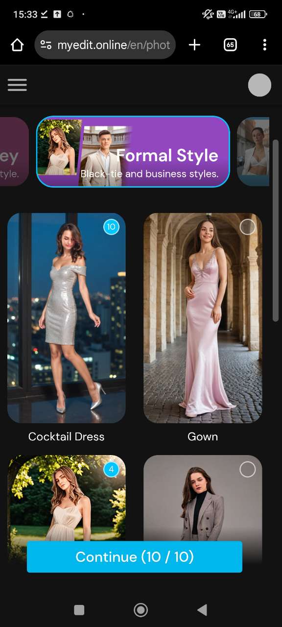 Sélectionner des tenues dans le Mode IA