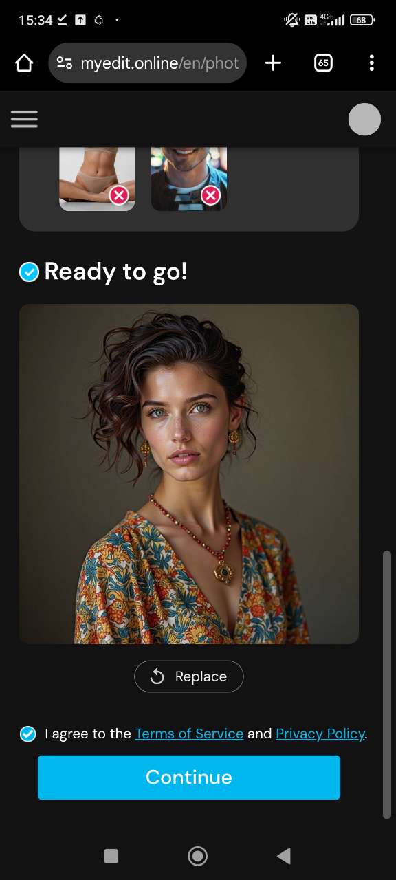 Importer votre portrait pour le Mode IA