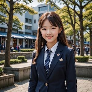 MyEdit AI 画像生成 紺色のブレザー スタイル:リアル反映画像1