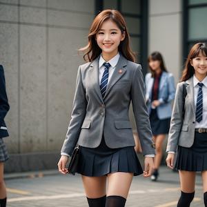 MyEdit AI 画像生成 ミニスカートの制服 スタイル:リアル反映画像2