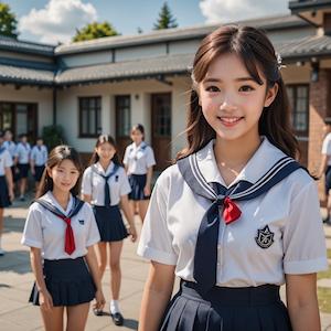 MyEdit AI 画像生成 セーラー服 スタイル:リアル反映画像1