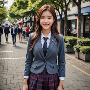 MyEdit AI 画像生成 アイドル風制服1 - AKB風 スタイル:リアル反映画像1