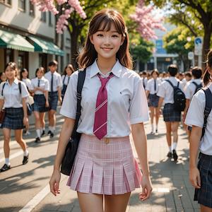 MyEdit AI 画像生成 アイドル風制服2 スタイル:リアル反映画像1