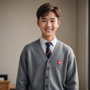 MyEdit AI 画像生成 男子高校生ーカーディガン制服 スタイル:リアル反映画像2