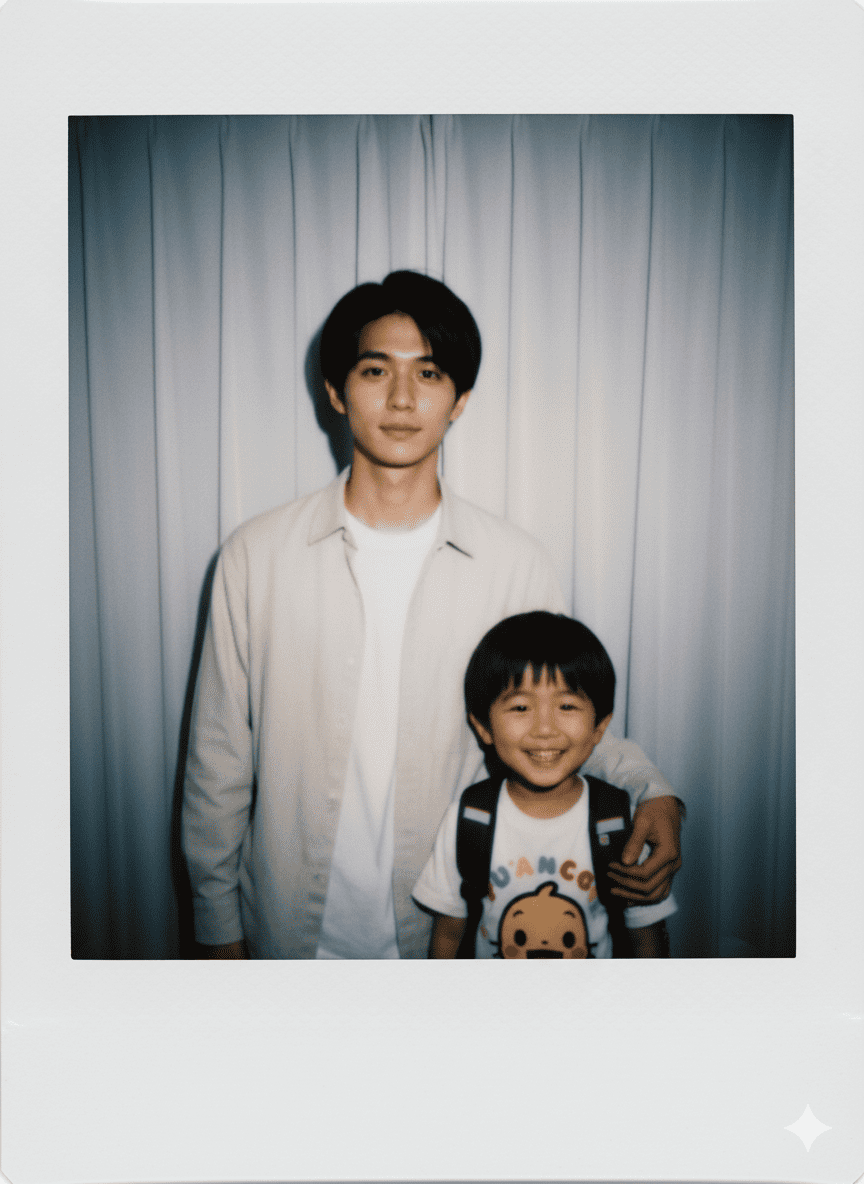 AI 小時候合照：拍立得