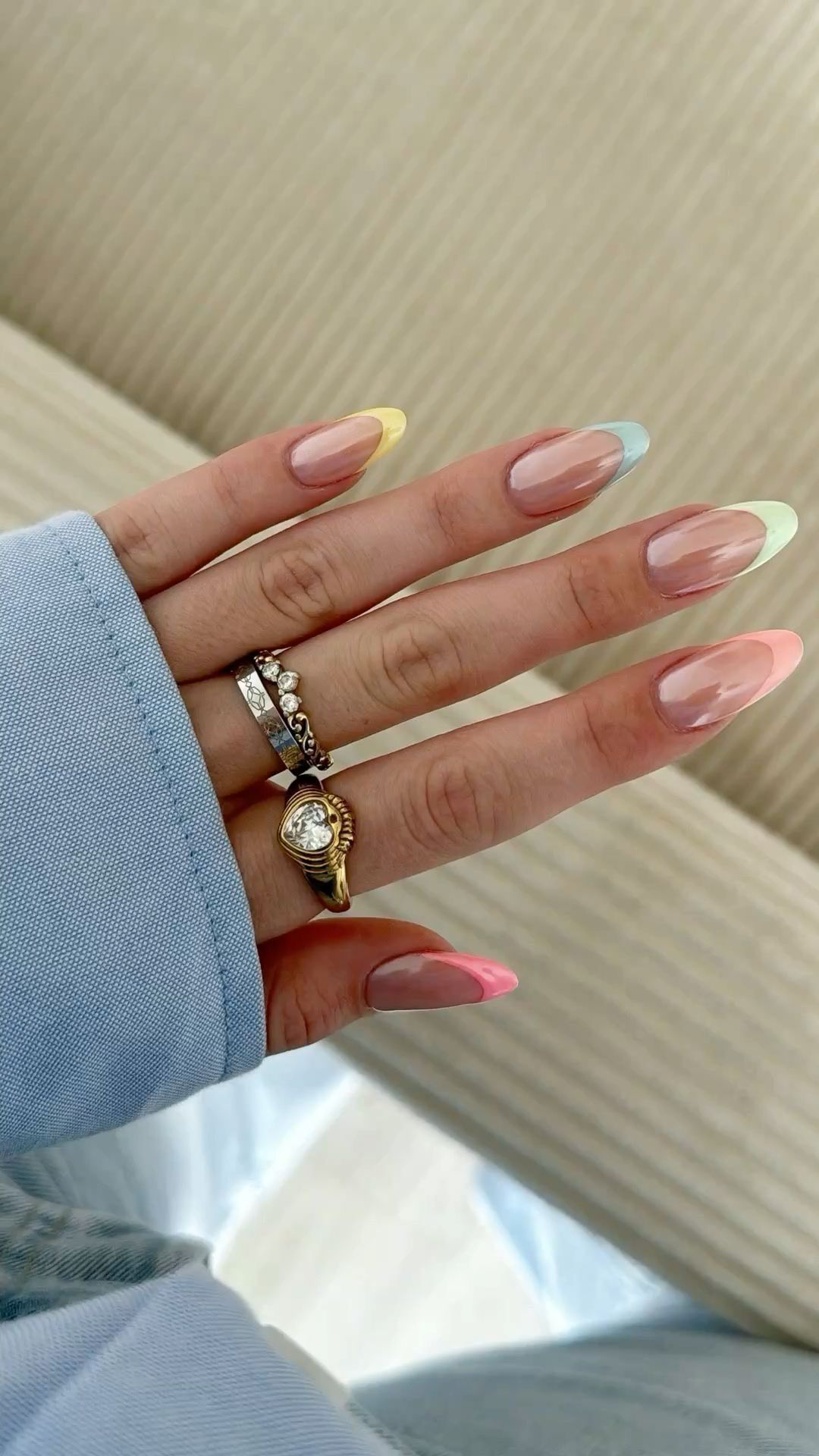 Rainbow French Tips