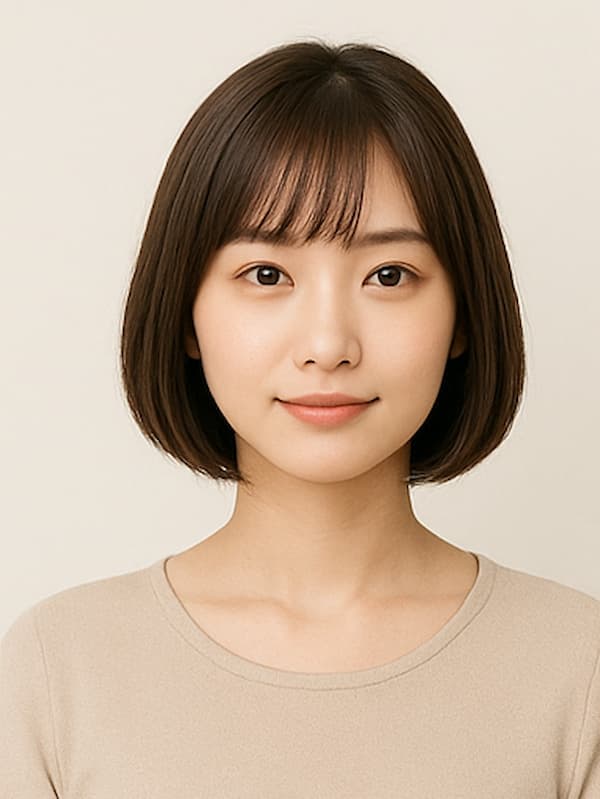 面長さんに似合う髪型サンプル