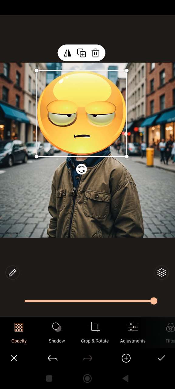 Share photo with emoji censoring in PhotoDirector