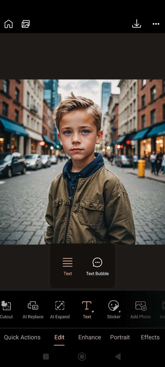 Access text tool in PhotoDirector