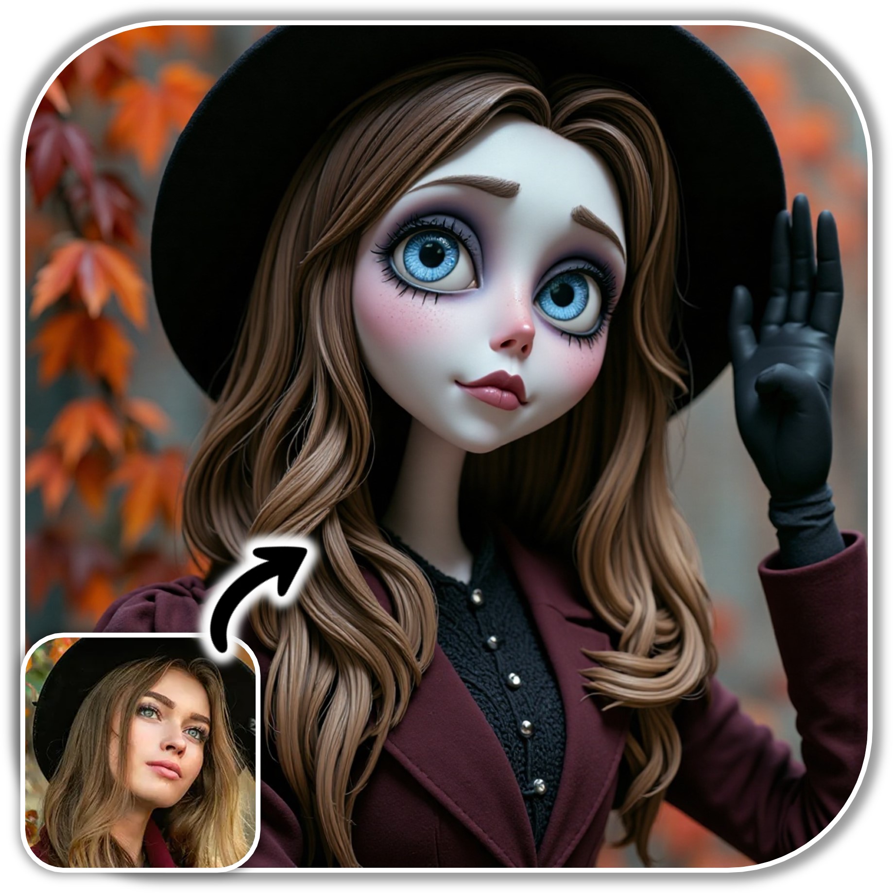 Generate AI Tim Burton Portrait