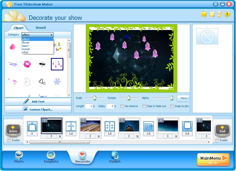 ThunderSoft Free Slideshow Maker Interface