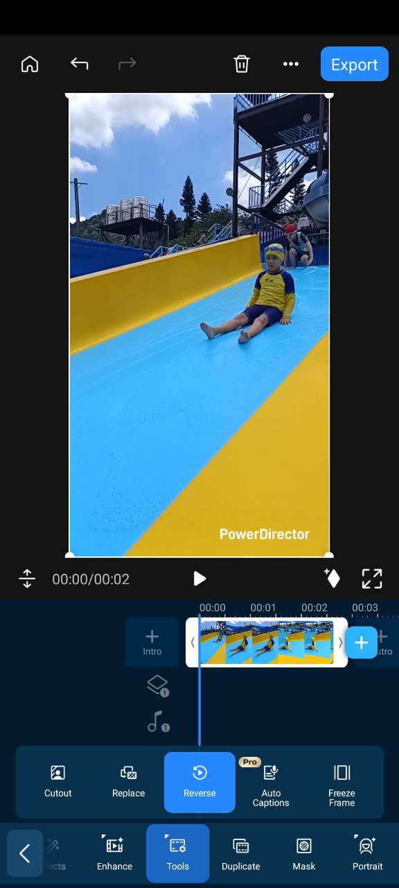 Reverse TikTok video with audio using PowerDirector on iPhone