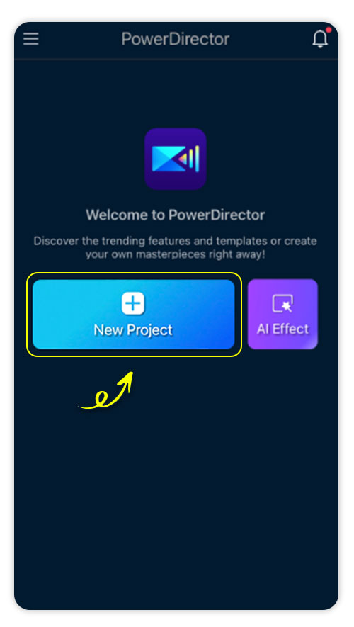 New Project with PowerDirector