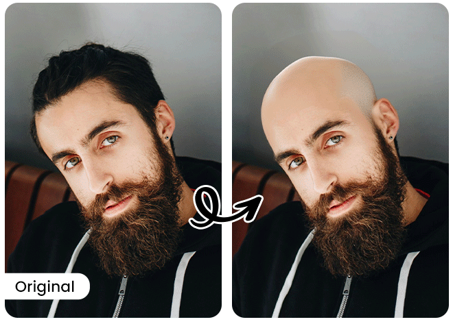 Probar bigotes, barbas y cortes de pelo con PhotoDirector