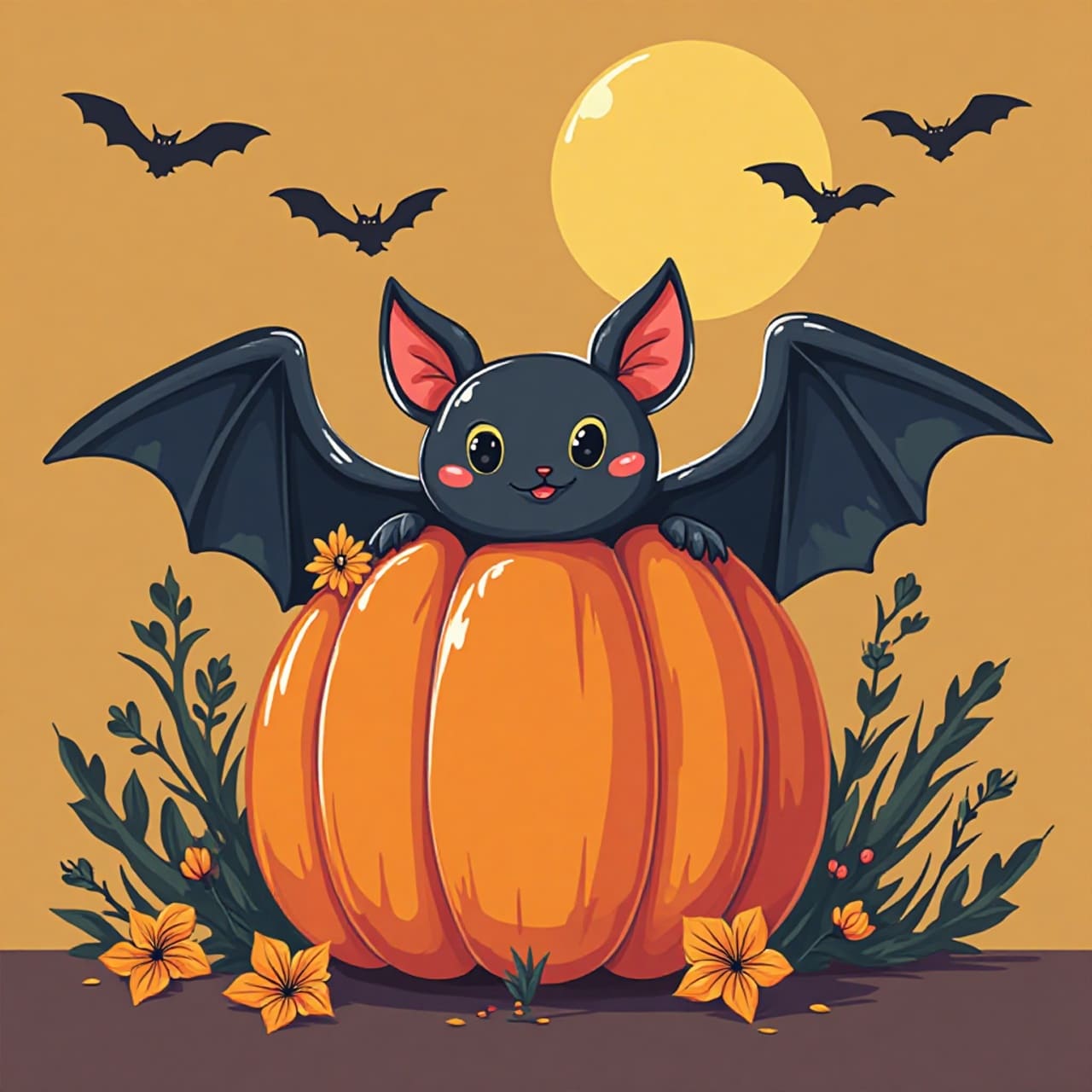 萬聖節蝙蝠圖案