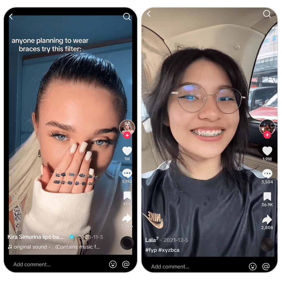 filtro de brackets en TikTok e Instagram
