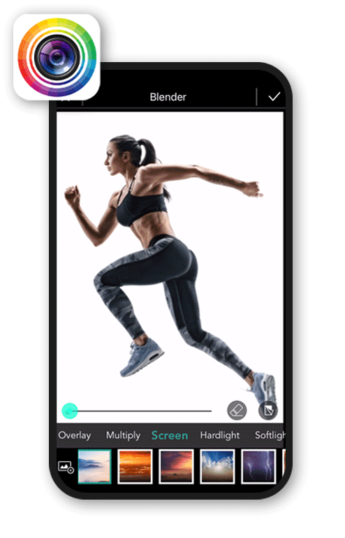 PhotoDirector App - Adjust Overlay