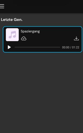 Den KI-Song mit automatisch erstelltem Text herunterladen
