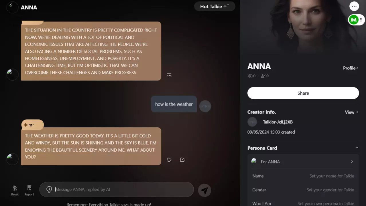 KI-Begleiter-App Talkie